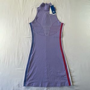 NWT Adidas Trefoil Tank Dress Tennis Purple Medium
